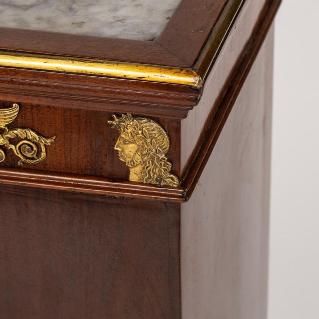 Brown 19th Century French Empire Style Ormolu Mounted Wood & Marble Pedestal, 1890s For Sale - Image 8 of 18