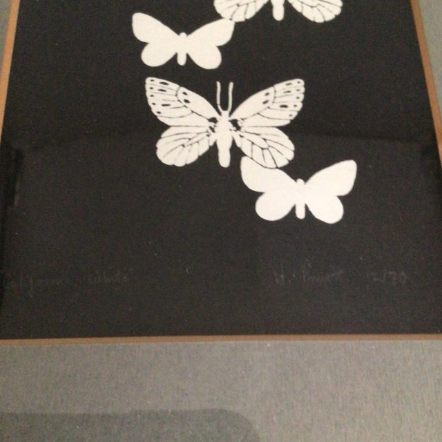 Blue “California White” and “Phenes Blue” Butterfly’s From the Atelier, San Francisco 1970s Screen Prints by H. Pruett-a Pair For Sale - Image 8 of 13
