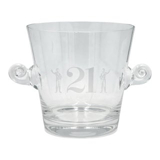 Vintage the 21 Club Nyc Restaurant Crystal Ice Bucket Tiffany & Co. Barware For Sale