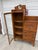 Wood Antique Victorian Art Nouveau Oak Combination Secretary Desk and Curved Glass Bookcase With Ornate Carved Details For Sale - Image 7 of 12