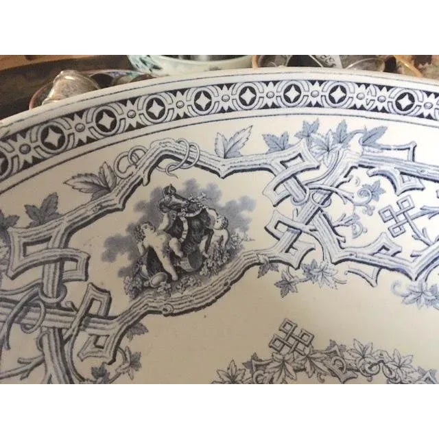 19th Century Large Furnival Transferware Centerpiece or Punch Bowl For Sale In Louisville - Image 6 of 8