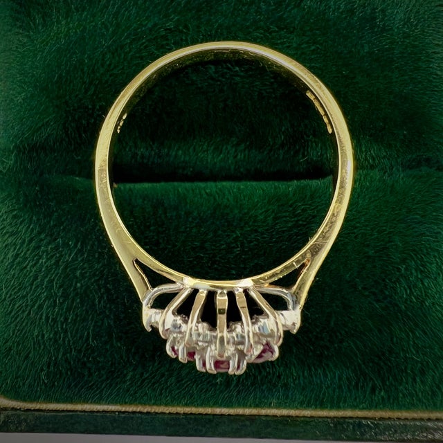 Vintage Ruby and Diamond Cluster Ring, 1980s For Sale - Image 11 of 15