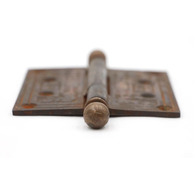 Traditional Vintage Aesthetic 3.5 X 3.5 In. Brass Plated Steel Door Hinge For Sale - Image 3 of 4