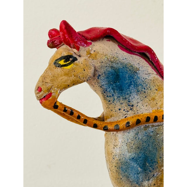1940’s Mexican Folk Art Pottery Horse For Sale - Image 10 of 13