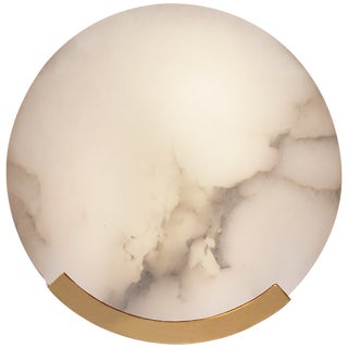 Kelly Wearstler for Visual Comfort Signature Melange Sconce in Antique-Burnished Brass with Alabaster For Sale