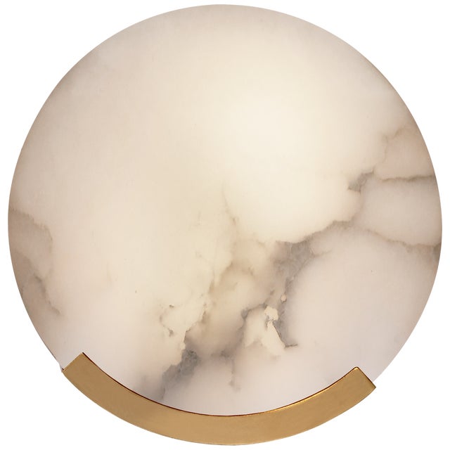 Kelly Wearstler for Visual Comfort Signature Melange Sconce in Antique-Burnished Brass with Alabaster For Sale
