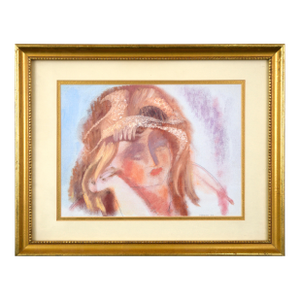 Vintage Expressive Multimedia Portrait of a Woman by Irvin Nahan