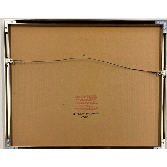 Mid Century 1970's Photo Produced From an Antique Negative - Boston Ritz Carlton Hotel 1929, Signed For Sale In New York - Image 6 of 6