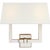 Square Tube Double Sconce in Polished Nickel with Linen Single Shade Designer: Chapman & Myers Finish: Polished Nickel...
