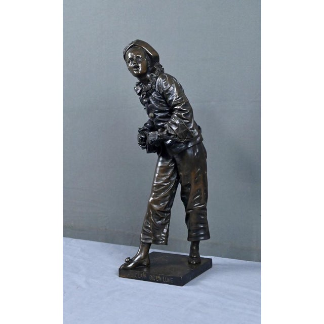 Late 19th Century Bronze By the Light of the Moon Sculpture from Bouret For Sale - Image 3 of 18