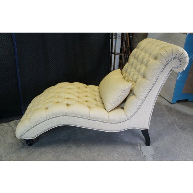 Lexington Upholstery Traditional Beige Tufted Althena Chaise Lounge For Sale - Image 12 of 12