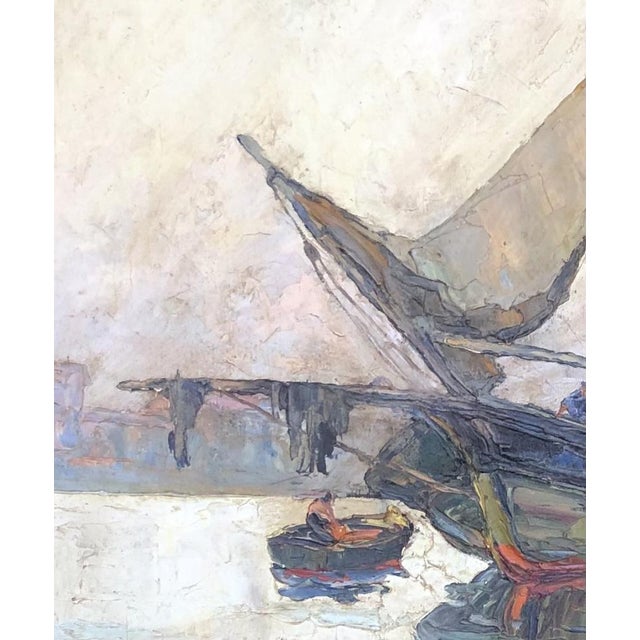 Elie Bernadac, Tartanes, Calme du soir, 1967, Oil on Wood For Sale - Image 5 of 8