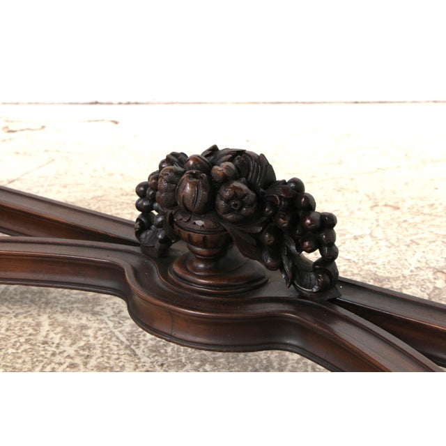 Vintage Carved Walnut Marble Top Sideboard For Sale - Image 17 of 18