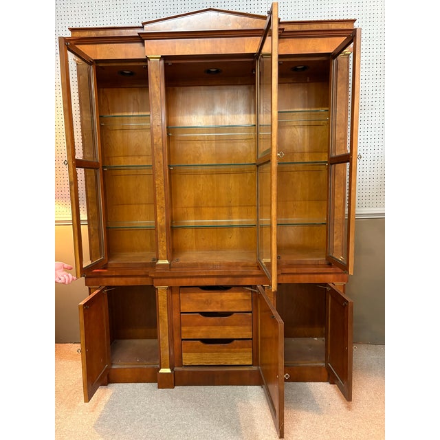 Vintage Baker Furniture Empire Inspired Mahogany & Walnut Cabinet For Sale - Image 11 of 12