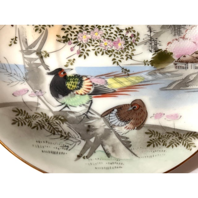 Blue Japanese Kutani Hand Painted Plates - Set of 4 For Sale - Image 8 of 13