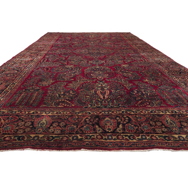 Victorian Antique Persian Sarouk Rug, 09'02 X 16'09 For Sale - Image 3 of 10