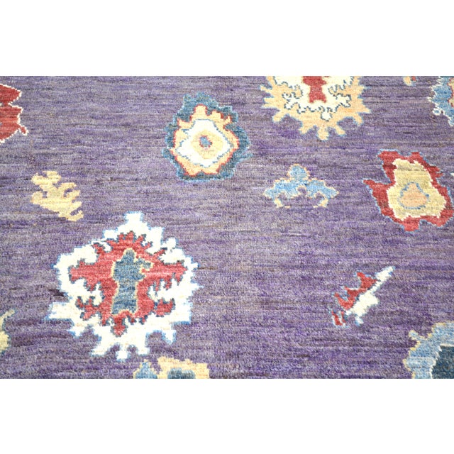 Transitional Transitional Oushak Hand Knotted Fine Wool Rug,6'2"X9' For Sale - Image 3 of 6