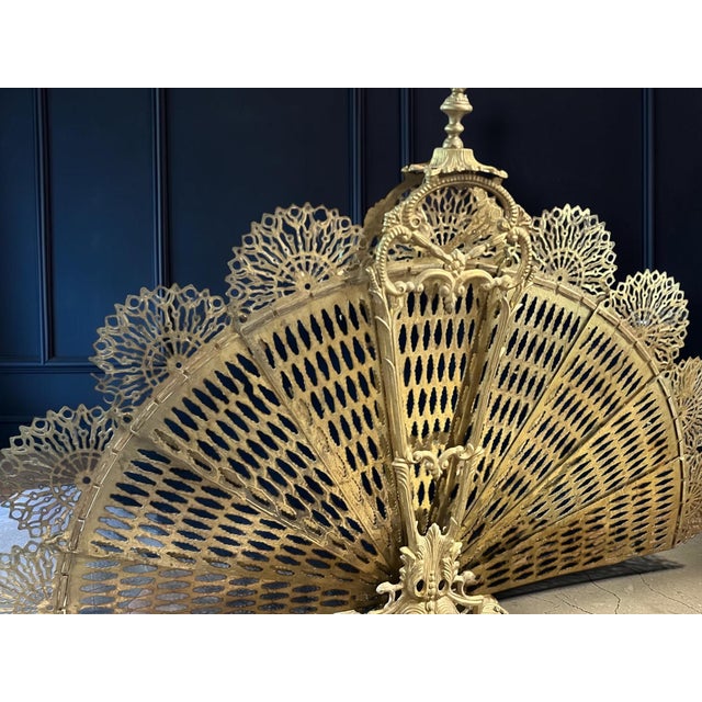 Vintage Fireplace Screen in Brass, 1920s For Sale - Image 3 of 8