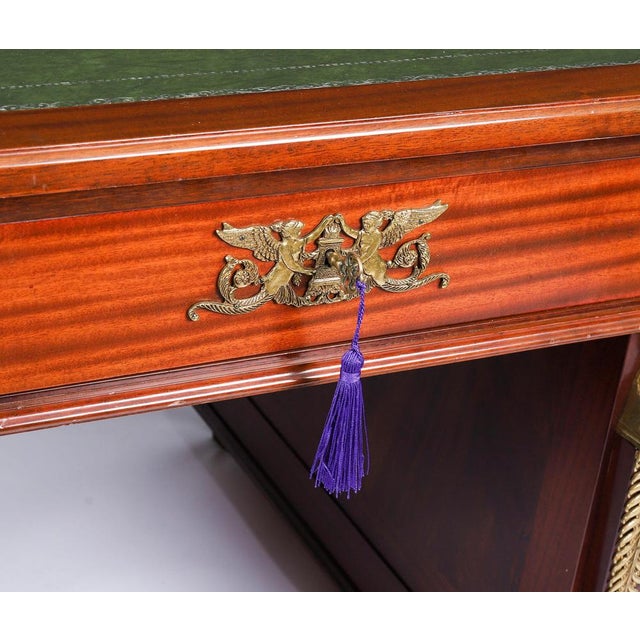 Copper Antique 20th Century Empire French Ormolu Mounted Desk, 1930s For Sale - Image 8 of 18