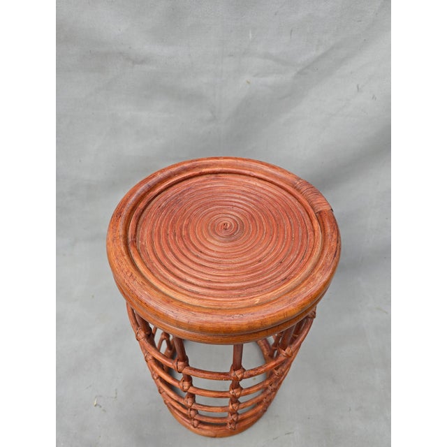 Franco Albini 1960s Franco Albini Red Bamboo Umbrella Stand For Sale - Image 4 of 6
