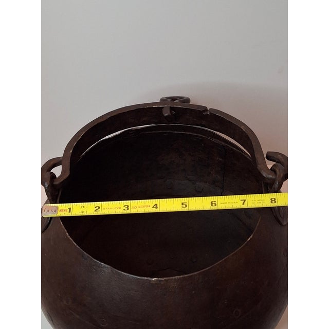 This is a museum-quality example of fabricated wrought iron construction. Unlike common cast iron or single-sheet vessels,...