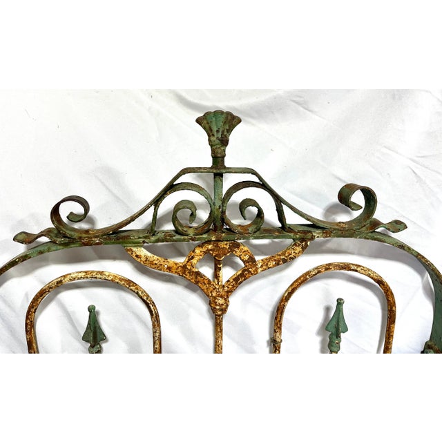 Early 1900s French Handcrafted Painted Iron Gate For Sale - Image 16 of 18