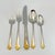 Art Deco Oneida Cube Golden Damask Rose 59-Piece Set (Service for 10 + 8 Hostess PCS + Wooden Chest) Vintage Stainless Steel With Gold Accent For Sale - Image 3 of 18