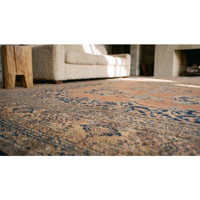 Splendid Rust Color and Medallion Pattern Antique Persian Tabriz Haji Jalili Rug For Sale - Image 9 of 11