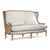 Leon Wingback Settee Natural Linen/Burlap Bench with Weathered Oak Frame For Sale - Image 4 of 4