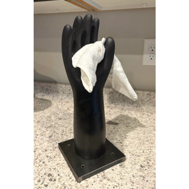 Unique and handsome right handed glove mold being 16” high. Perfect for mounting on the wall in the foyer to greet guests...
