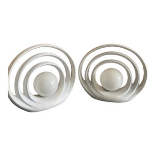 Vintage Mid-Century Modern Art Deco Porcelain Lamps - a Pair For Sale