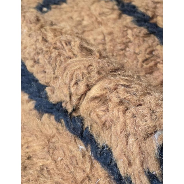 Brown Brown Grid Moroccan Rug - 9.8 X 7 Ft For Sale - Image 8 of 9