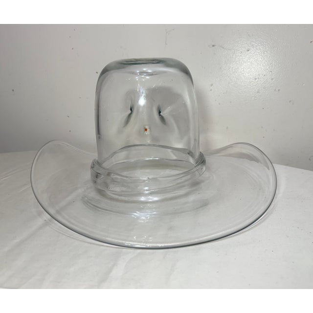 Glass 1960s Large Lifesize Blenko Hand Blown Art Studio Glass Cowboy Hat Sculpture Vase For Sale - Image 7 of 12