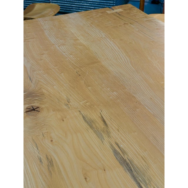Beautiful English Elm Live Edge Dining Table with Butterflies For Sale - Image 12 of 17
