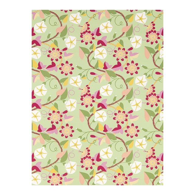 Sample - The House of Scalamandré Morning Glory Fabric, Meadow For Sale