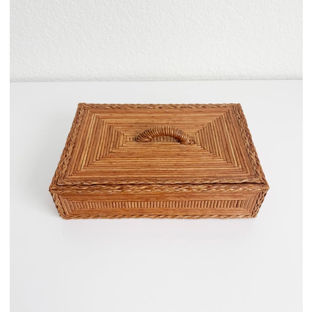 Handmade Bamboo & Braided Seagrass Box For Sale - Image 14 of 17