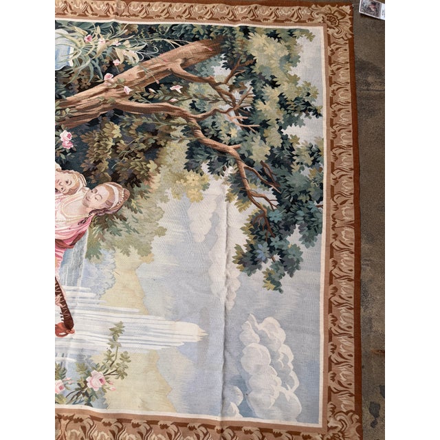 Late 20th Century Vintage European Figural Tapestry - Circa 1990s For Sale - Image 5 of 8