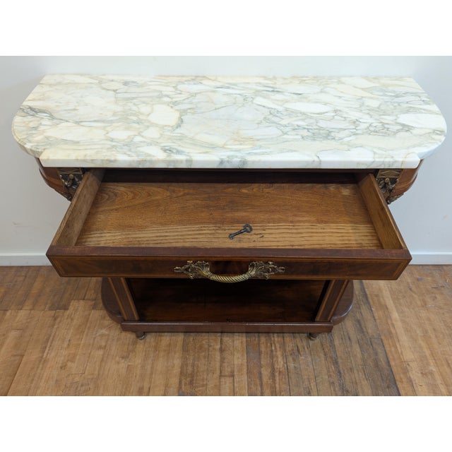Baroque 19th Century French Marble Top Credenza Server Alexandre Hugnet For Sale - Image 3 of 12