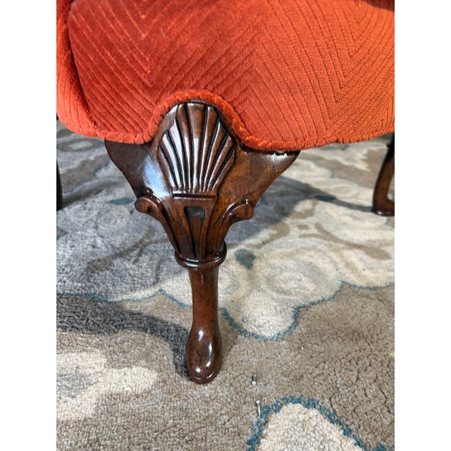 Vintage Georgian Style Wingback Armchair by Sherrill Furniture For Sale - Image 13 of 18