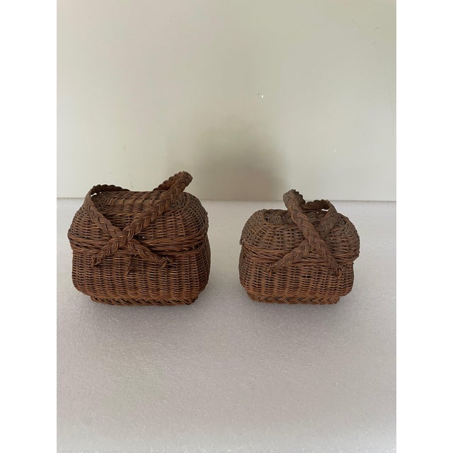 Wood Miniature Baskets, 1890s, Set of 2 For Sale - Image 7 of 7