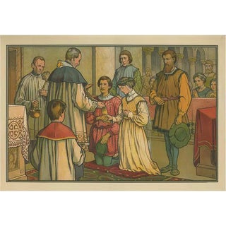 Philipp Schumacher, Religious Illustration of the Seven Sacraments, Marriage, 1913, Print For Sale