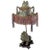 Rare Exotic 1920s Chinoiserie Lamp of Tasseled Pagoda Shade with Foo Dog Base For Sale - Image 9 of 9