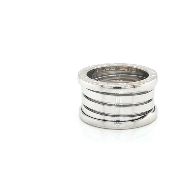 Bulgari Mid 20th Century Bvlgari B.zero1 Four Band Ring in 18k White Gold w/Cert Size 5 / EU 50 For Sale - Image 4 of 8