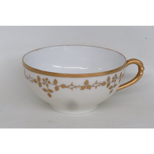Mid 20th CenturyJWH Bavaria Fine Porcelain Tea Cup White With Gold Gilt Rim and Florals For Sale - Image 9 of 12