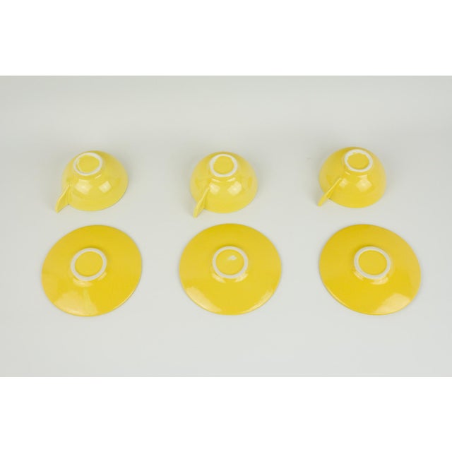 MidCentury Yellow Coffee Cups With Saucer Set of 3 Chairish