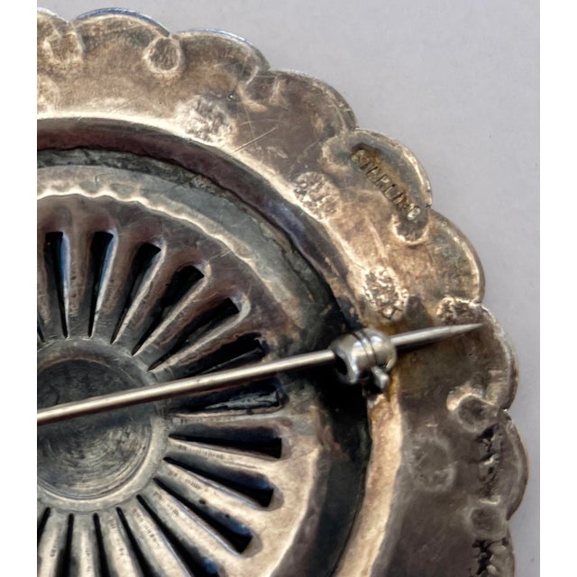 Native American 1907 Sterling Silver Navajo Brooch For Sale - Image 3 of 4