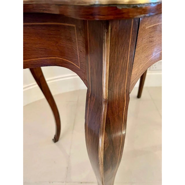 Antique French Louis XV Marquetry Inlaid Center Table For Sale - Image 12 of 14