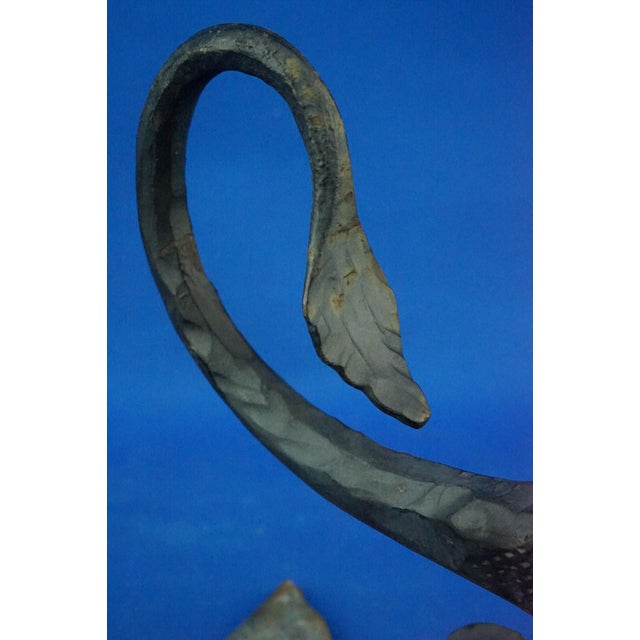 Wrought Iron Candelabras with Dragon Heads, Italy, 1920s, Set of 2 For Sale - Image 15 of 18