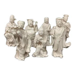 Blanc De Chine Chinese Figures, Set of Seven