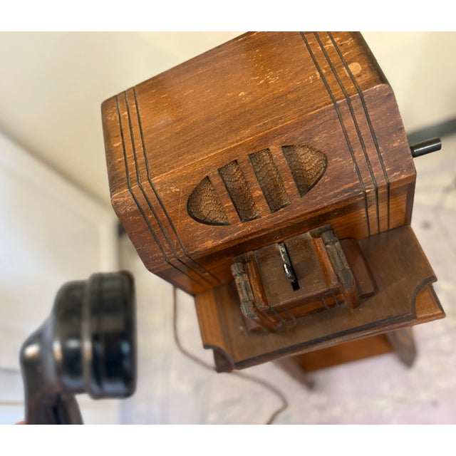 Vintage Crank Telephone, & Stand For Sale - Image 9 of 11
